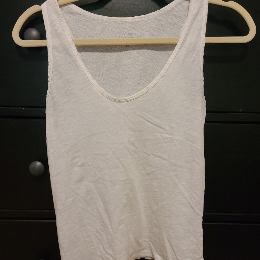 J Crew White Cotton Tank XS